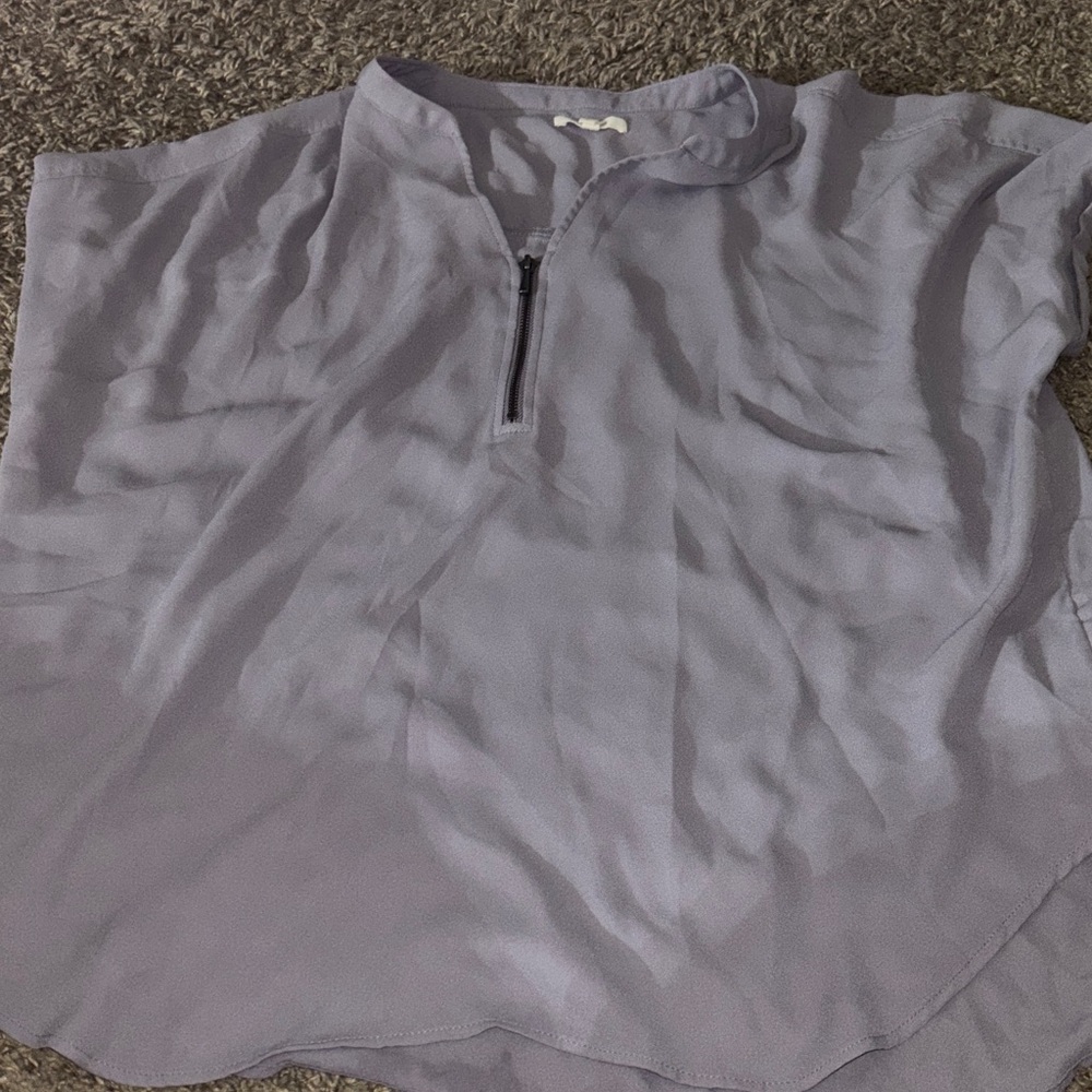 Maurices Lavender Zip-Front Blouse